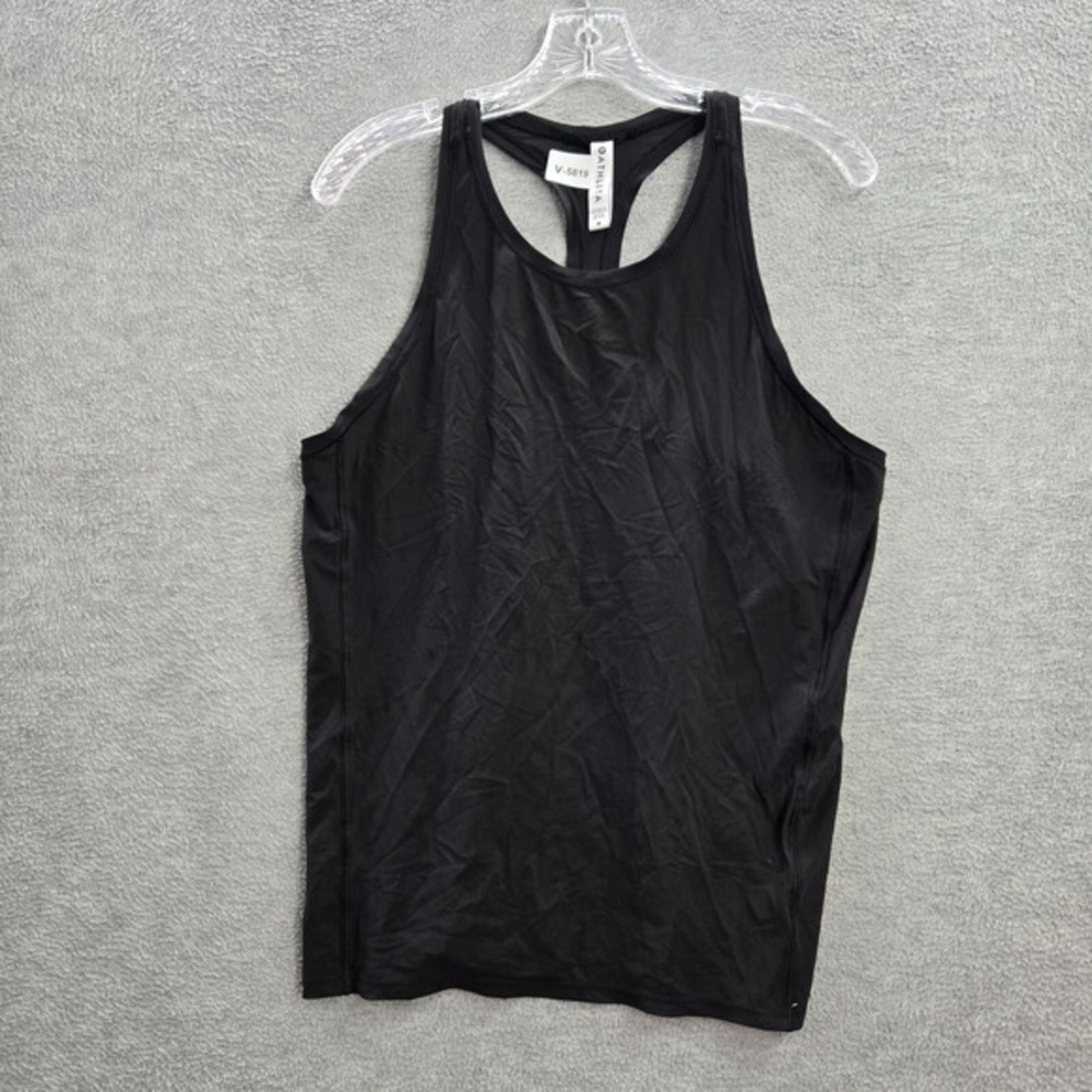 Athleta Women Activewear Top Medium Black Tank Nylon Spandex Sleeveless Pullover